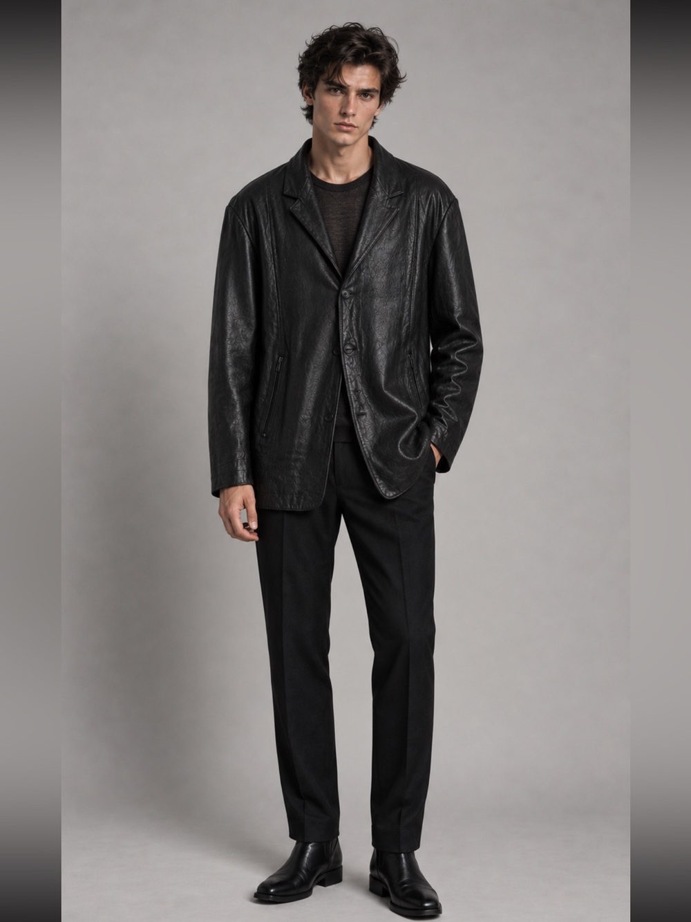 Vintage Wilsons Pelle Studio Black Softest Leather Blazer Men’s Large Oversized